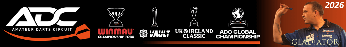 Amateur Darts Circuit (ADC) Event list Banner - Mark McGeeney